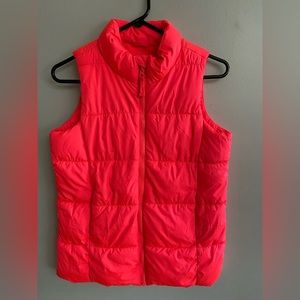 Girls Old Navy Frost Free Fleece Zip Up Vest Pink Orange size XL/14 Reg